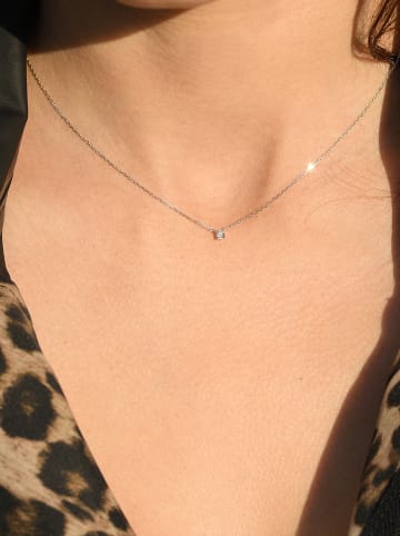 maison héritage PARIS Witgouden ketting "Solitaire" met diamant - (L)42 cm
