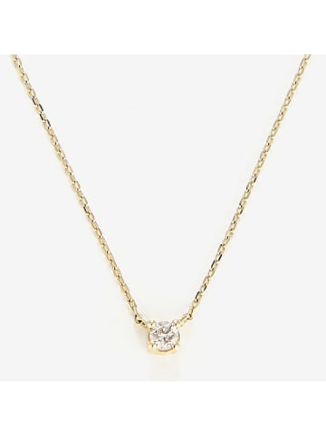 ATELIER DU DIAMANT Gold-Halskette "Solitaire" mit Diamant - (L)42 cm