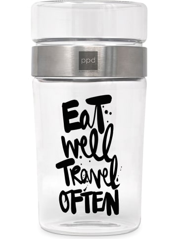 Tee-Zeit mit ppd Lunchbehälter "Eat well" in Schwarz