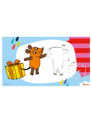 Dr. Oetker Wykrawacze (4 szt.) "Mouse & Gift" ze stali szlachetnej do ciastek