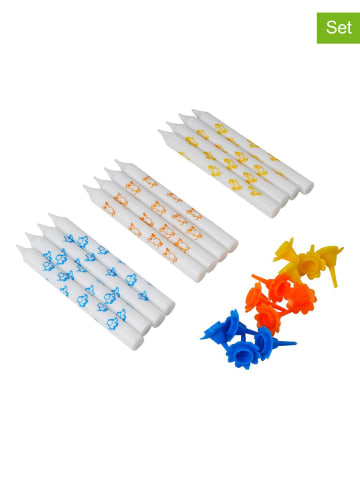 Dr. Oetker 2-delige set: taartkaarsjes "Muis" wit/meerkleurig - 2x 12 stuks