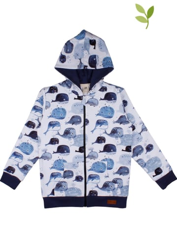 Walkiddy Sweatjacke in Blau/ Weiß