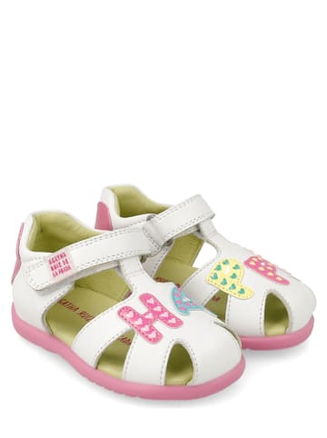 Agatha Ruiz de la Prada Skórzane półsandały w kolorze białym
