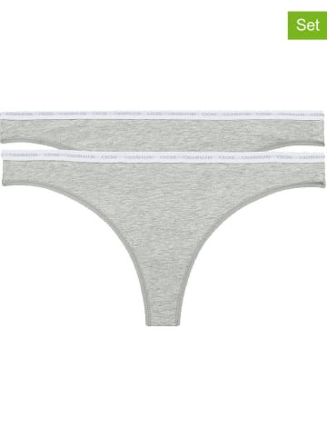CALVIN KLEIN UNDERWEAR Stringi (2 pary) w kolorze jasnoszarym