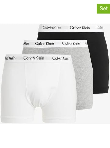 CALVIN KLEIN UNDERWEAR Bokserki (3 pary) w kolorze białym, jasnoszarym i czarnym