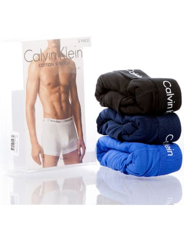 Calvin Klein 3er-Set: Boxershorts in Blau/ Dunkelblau/ Schwarz