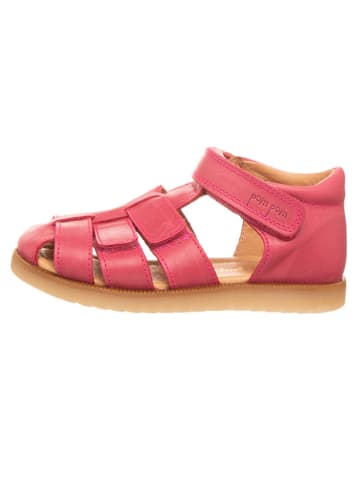 POM POM Leder-Halbsandalen in Pink