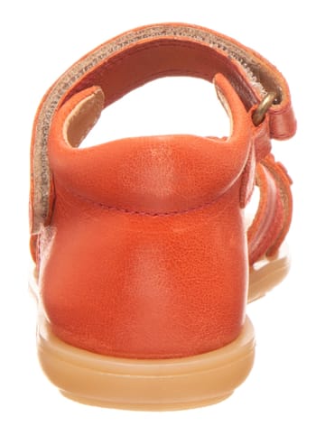 POM POM Leder-Sandalen in Koralle
