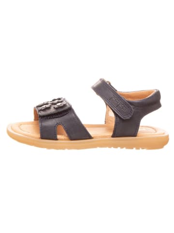 POM POM Leder-Sandalen in Dunkelblau