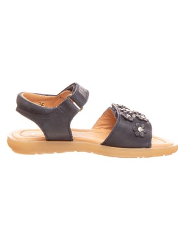 POM POM Leder-Sandalen in Dunkelblau