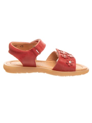 POM POM Leder-Sandalen in Rot