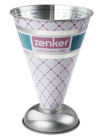 Zenker Pojemnik w kolorze srebrno-jasnoróżowym z miarką - 250 g