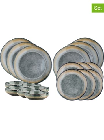 Björn 18-delig tafelservies "Genesis" blauw/beige