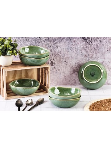 Björn 6-delige set: ontbijtkommen "Magma" groen - Ø 18,5 cm