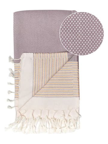 Samimi Chusta hammam w kolorze żółto-brązowym - 180 x 100 cm