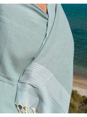 Samimi Hamamdoek mintgroen/lichtblauw - (L)180 x (B)100 cm