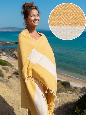 Diamant Strandtuch "Diamant" in Gelb - (L)180 x (B)100 cm