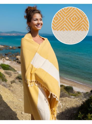 Samimi Strandtuch "Diamant" in Gelb - (L)180 x (B)100 cm