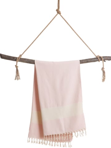 Samimi Strandlaken "Diamant" lichtroze/crème - (L)170 x (B)100 cm