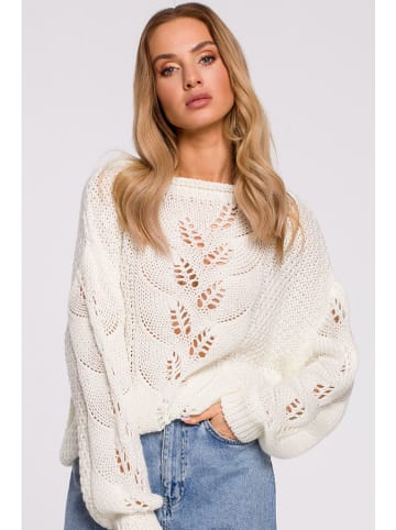 made of emotion Sweter w kolorze kremowym