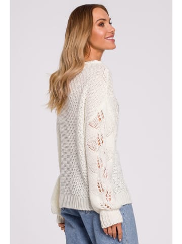 made of emotion Sweter w kolorze kremowym