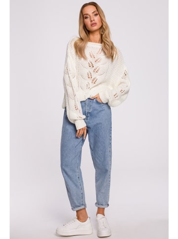 made of emotion Sweter w kolorze kremowym