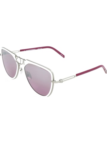 Calvin Klein Okulary przeciwsłoneczne unisex w kolorze biało-różowym