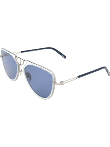 Calvin Klein Damskie okulary przeciwsłoneczne w kolorze srebrno-niebieskim