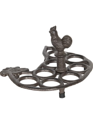 Clayre & Eef Eierhalter in Dunkelbraun - (B)21 x (H)12 x (T)16 cm