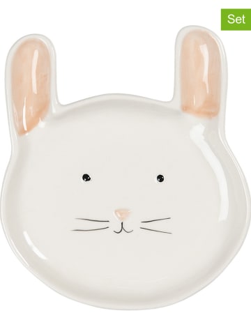 Clayre & Eef 6-delige set: ontbijtborden crème - (L)17 x (B)15 cm