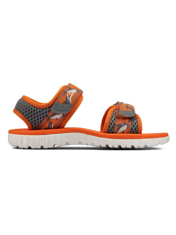Clarks Sandalen in Grau/ Orange