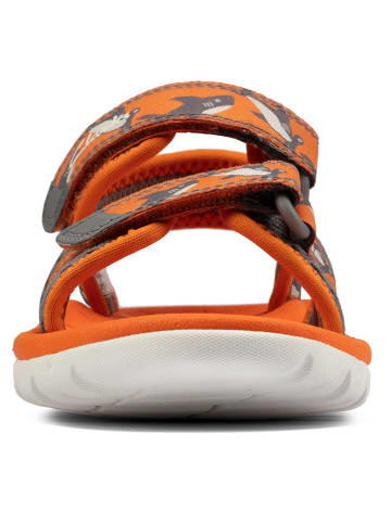 Clarks Sandalen in Grau/ Orange