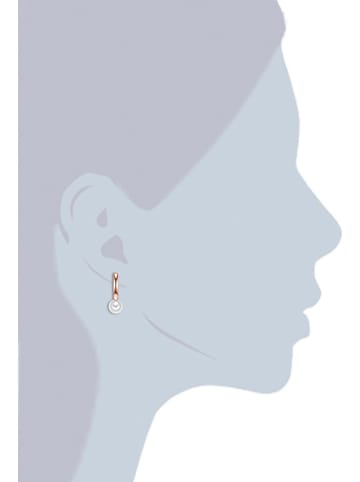 The Pacific Pearl Company Rosévergold. Creolen mit Perlen