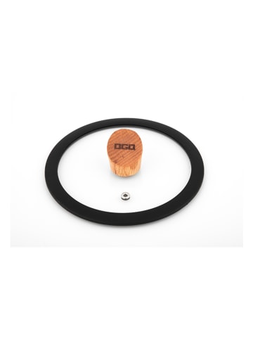 Ogo Living Glasdeckel "Ector" in Schwarz/ Natur - Ø 16 cm