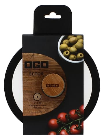 Ogo Living Glazen deksel "Ector" zwart/naturel - Ø 16 cm