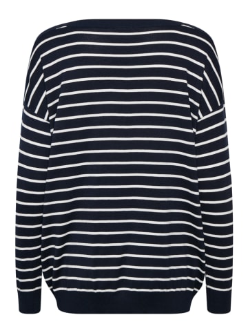 Kaffe Pullover "Mala" in Dunkelblau/ Creme