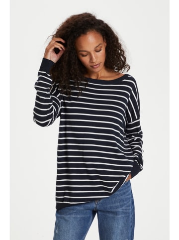 Kaffe Pullover "Mala" in Dunkelblau/ Creme