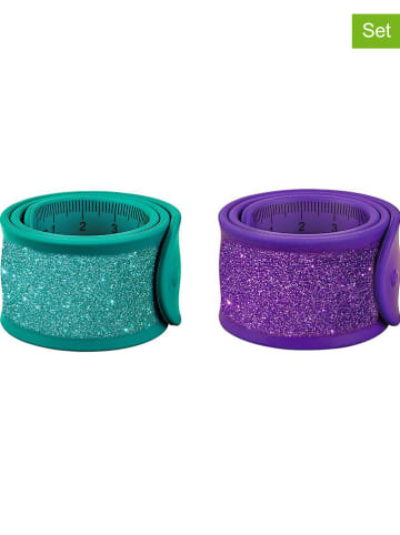 Moses. 2-delige set: rolllinialen "Liniaal" turquoise/paars - (L)14,2 x (B)7,6 cm