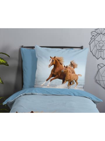 Good Morning Beddengoedset blauw/bruin