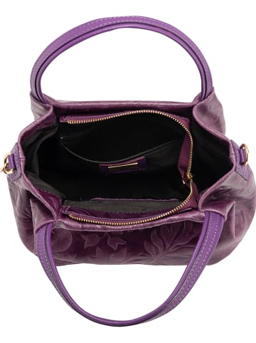 Anna Morellini Leder-Henkeltasche "Clarissa" in Lila - (B)28 x (H)20 x (T)12 cm
