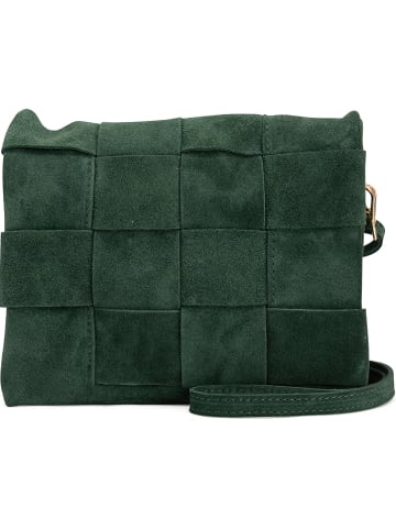 Mia Tomazzi Leder-Umhängetasche "Empoli" in Dunkelgrün - (B)23 x (H)17 x (T)5 cm