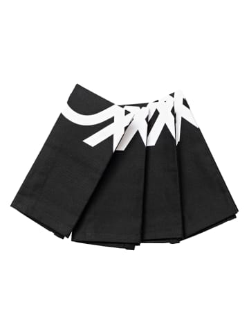 Benetton 4-delige set: placemats zwart/wit - (L)45 x (B)30 cm