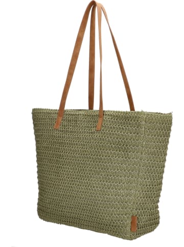 PE FLORENCE Strandtas olijfgroen - (B)36 x (H)45 x (D)12 cm