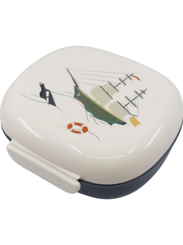 Sebra Lunchbox "Seven Seas" in Creme/ Grau - (B)17,5 x (H)7,2 x (T)16,5 cm