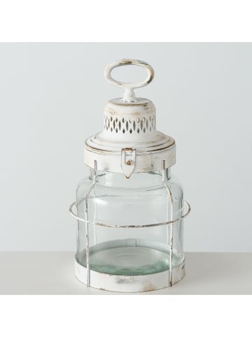 Boltze Lantaarn "Husum" wit - (H)33 x Ø 16,5 cm