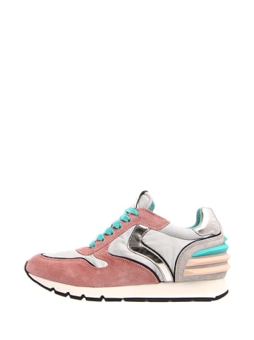 Voile Blanche Skórzane sneakersy w kolorze szaro-różowo-turkusowym