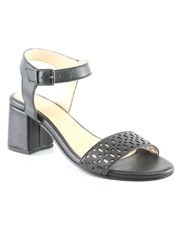 Manoukian shoes Leren haksandalen "Sade" zwart