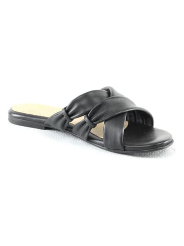 Manoukian shoes Skórzane klapki "Sael" w kolorze czarnym