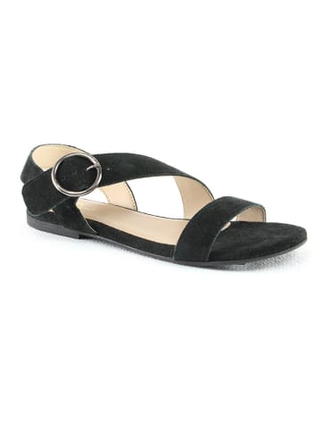 Manoukian shoes Skórzane sandały "Sandia" w kolorze czarnym