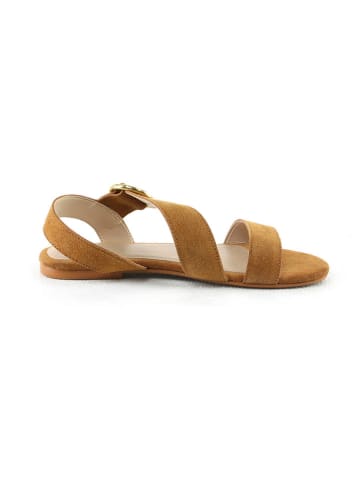 Manoukian shoes Skórzane sandały "Sandia" w kolorze jasnobrązowym